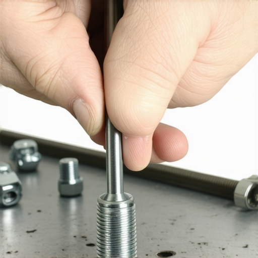 Precision Spark Plug Gap Measurement Mechanic using a feeler gauge tool to ensure a spark plug is gapped correctly for peak engine performance.
