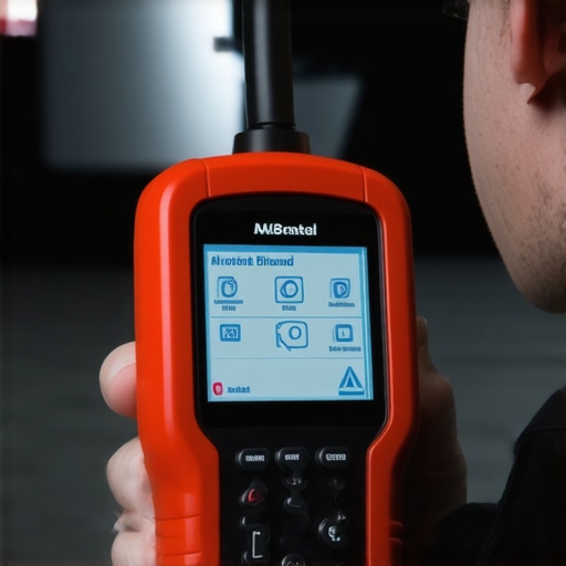 A mechanic using a bi-directional scan tool to perform an automated brake bleed on a modern vehicle.