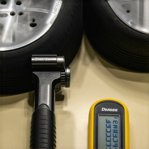 A split-beam torque wrench and digital brake fluid tester used for high-end car service and brake maintenance.
