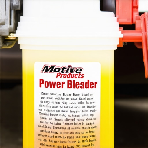 Close-up of a pressure bleeder tool attached to a vehicle's brake fluid reservoir for a solo fluid flush.