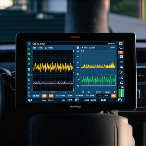Professional Diagnostic Tools for Advanced Maintenance Mechanic using a bi-directional scan tool on a modern car dashboard.