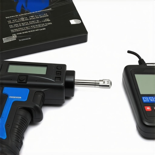 High-quality torque wrench and OBD-II scanner on a workbench