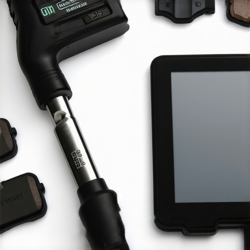 A collection of high-end auto repair tools including a torque wrench and scan tool.