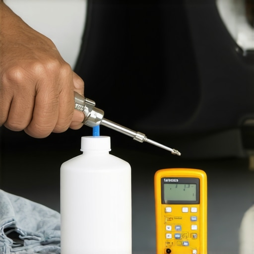 Close up of a mechanic adjusting a car trunk striker with professional tools