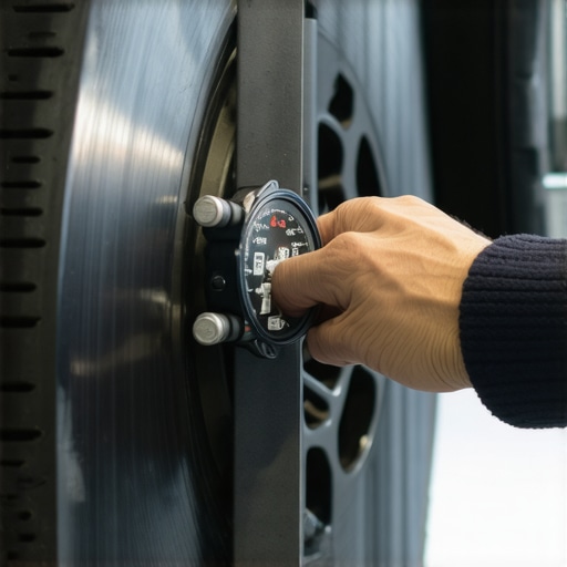 Using a Digital Dial Indicator for Precise Brake Rotor Alignment Mechanic measuring brake rotor runout with a digital dial indicator tool to prevent vibration.