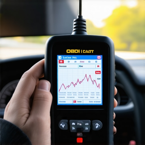 Close up of a scan tool showing live engine temperature data