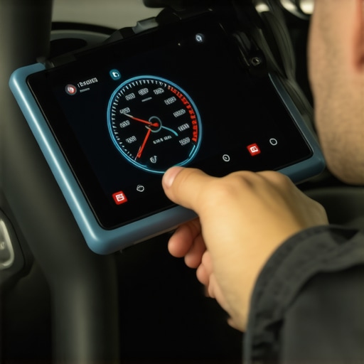 Using live data to monitor transmission health OBDII scanner displaying transmission fluid temperature for car maintenance